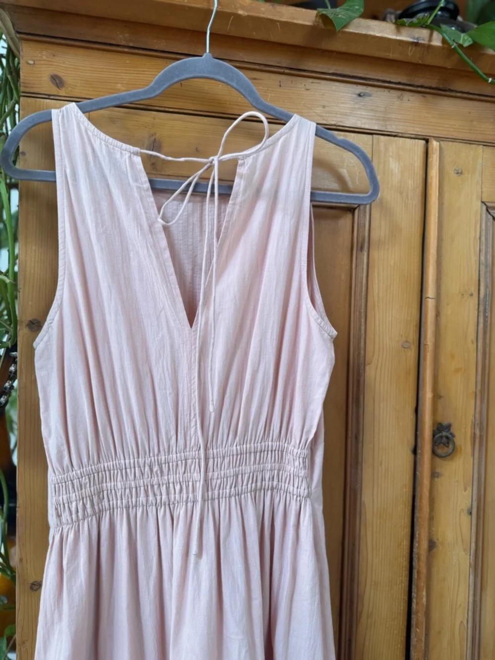 Pampelone Sleeveless Perla Midi Dress Tiered & Pintucked light pink EUC - Picture 7 of 7